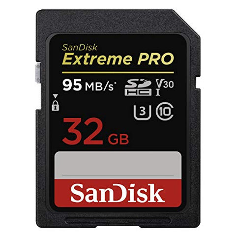 SanDisk Extreme PRO 32 GB SDHC Memory Card, Up to 95 MB/s, Class 10, U3, V30