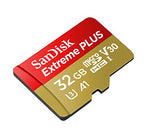 SanDisk SDSQXBG-032G-GN6MA Extreme Plus 32 GB microSDHC Memory Card, SD Adapter with A1 App Performance and Rescue Pro Deluxe, Up to 95 MB/s, Class 10, UHS-I, U3, V30