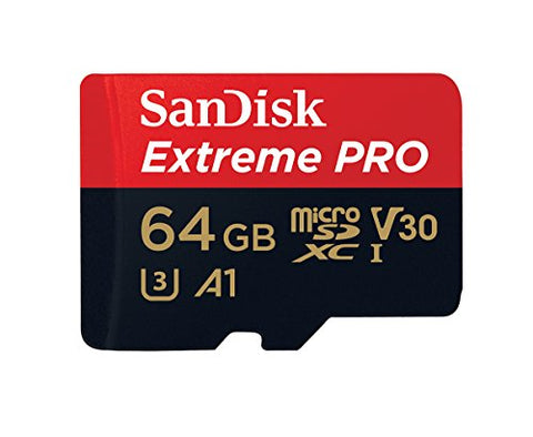 SanDisk Extreme Pro microSDXC Memory Card Plus SD Adapter up to 100 MB/s, Class 10, U3, V30, A1 - 64 GB