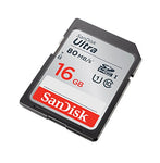 SanDisk Ultra SDHC Memory Card Up to 80 MB/s, Class 10 FFP, 16 GB, Black/Grey