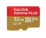 SanDisk SDSQXBG-032G-GN6MA Extreme Plus 32 GB microSDHC Memory Card, SD Adapter with A1 App Performance and Rescue Pro Deluxe, Up to 95 MB/s, Class 10, UHS-I, U3, V30