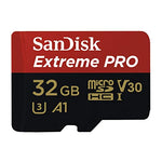 SanDisk SDSQXCG-032G-GN6MA Extreme Pro 32 GB microSDHC Memory Card + SD Adapter with A1 App Performance + Rescue Pro Deluxe 100 MB/s Class 10, UHS-I, U3, V30