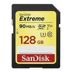 SanDisk Extreme 128 GB SDXC Memory Card up to 90 MB/s, Class 10, U3, V30, FFP