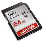 SanDisk Ultra SDXC Memory Card Up to 80 MB/s, Class 10, U1, 64 GB, Black/Grey