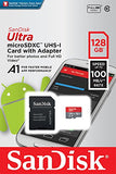 SanDisk Ultra 128GB microSDXC Memory Card + SD Adapter with A1 App Performance up to 100MB/s, Class 10, U1