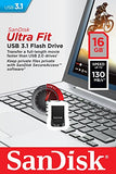 SanDisk Ultra Fit 16 GB USB 3.1 Flash Drive Up to 130 MB/s Read