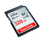 SanDisk Ultra SDXC Memory Card Up to 80 MB/s, Class 10, U1 FFP, 128 GB, Black/Grey