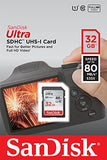 SanDisk Ultra SDHC Memory Card Up to 80 MB/s, Class 10, U1 FFP, 32 GB, Black/Grey