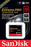 SanDisk Extreme Pro 32 GB 160 MB/s Compact Flash Memory Card - Black/Gold/Red