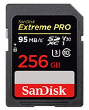 SanDisk Extreme PRO 256 GB SDXC Memory Card up to 95 MB/s, Class 10, U3, V30