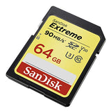 SanDisk Extreme 64 GB SDXC Memory Card up to 90 MB/s, Class 10, U3, V30