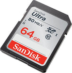 SanDisk Ultra SDXC Memory Card Up to 80 MB/s, Class 10, U1, 64 GB, Black/Grey