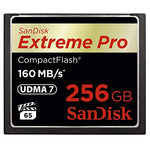 SanDisk Extreme Pro 256 GB 160 MB/s CompactFlash Memory Card - Black/Gold/Red