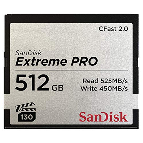 SanDisk Extreme PRO CFast 2.0 Memory Card, 512 GB