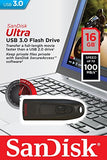 SanDisk Ultra 16 GB USB Flash Drive USB 3.0 up to 100 MB/s - Black