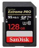 SanDisk Extreme PRO SDXC Memory Card up to 95 MB/s, Class 10, U3, V30 - 128GB